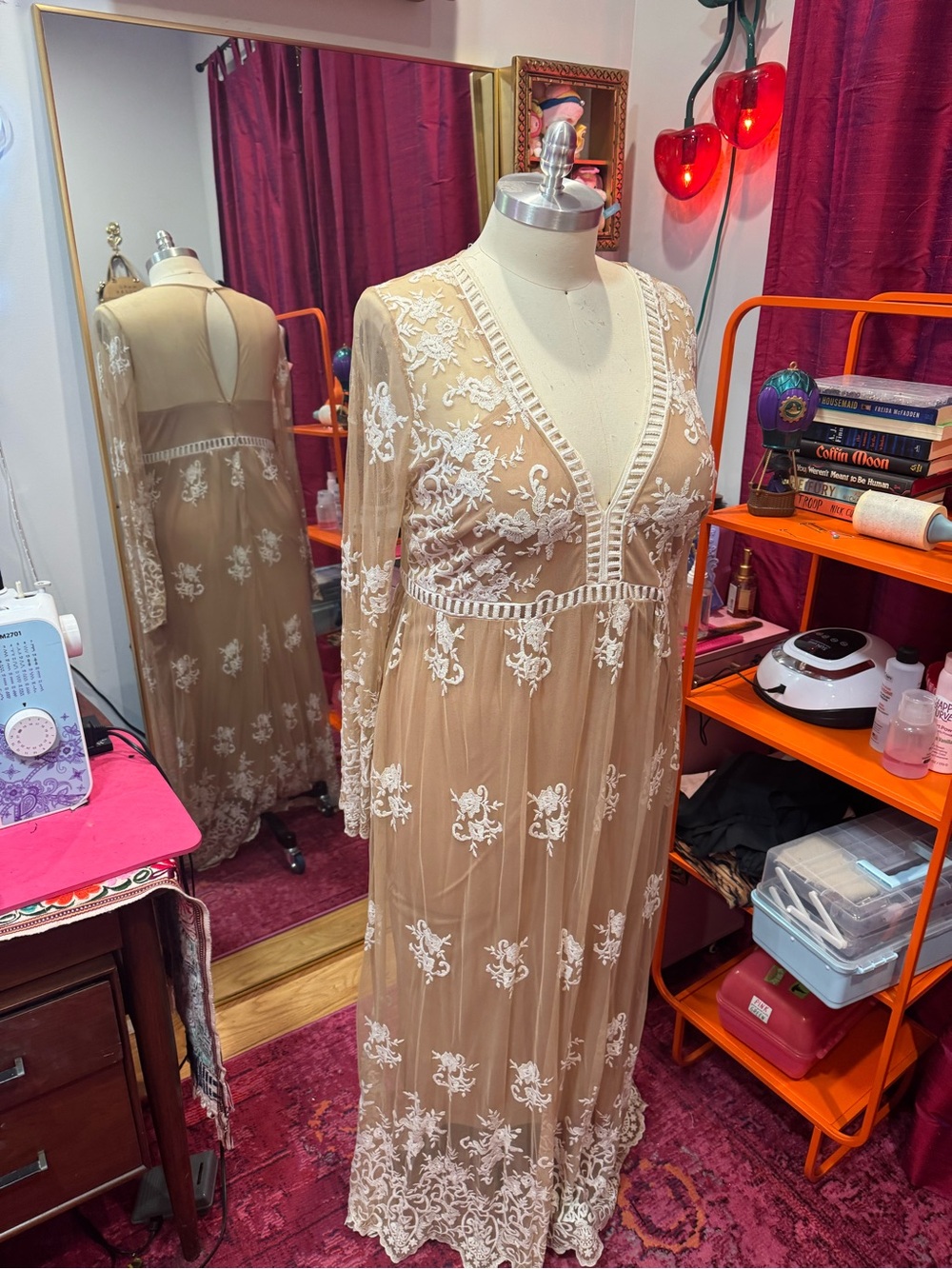 Vintage embroidered lace gown ca. 2019